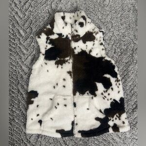 Cow Print Fleece Vest